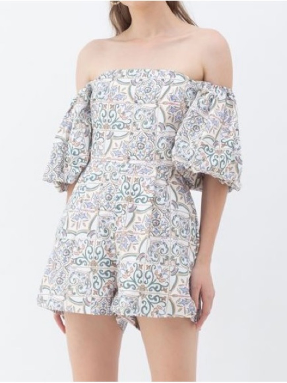 Paisley Floral off-shoulder romper